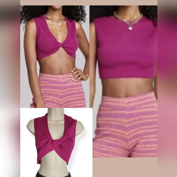 Wild Fable XX-Large Front Twist Knit Crop Top - Picture 1 of 4